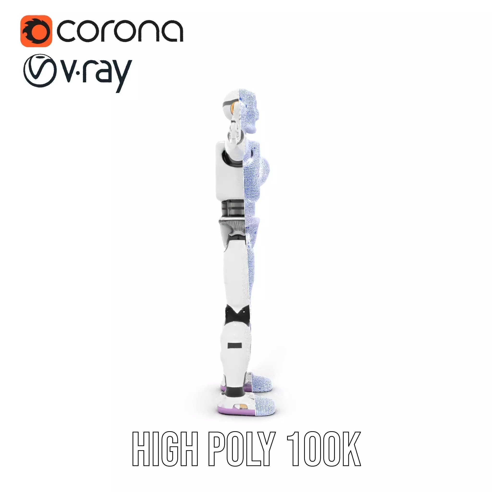 Friendly Robot Model Pack with Articulated Limbs Low-poly 3D model_28