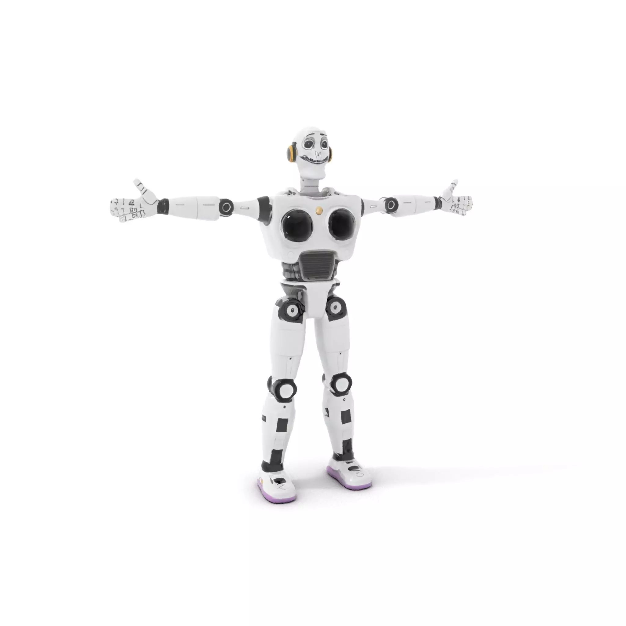 Friendly Robot Model Pack with Articulated Limbs Low-poly 3D model_0