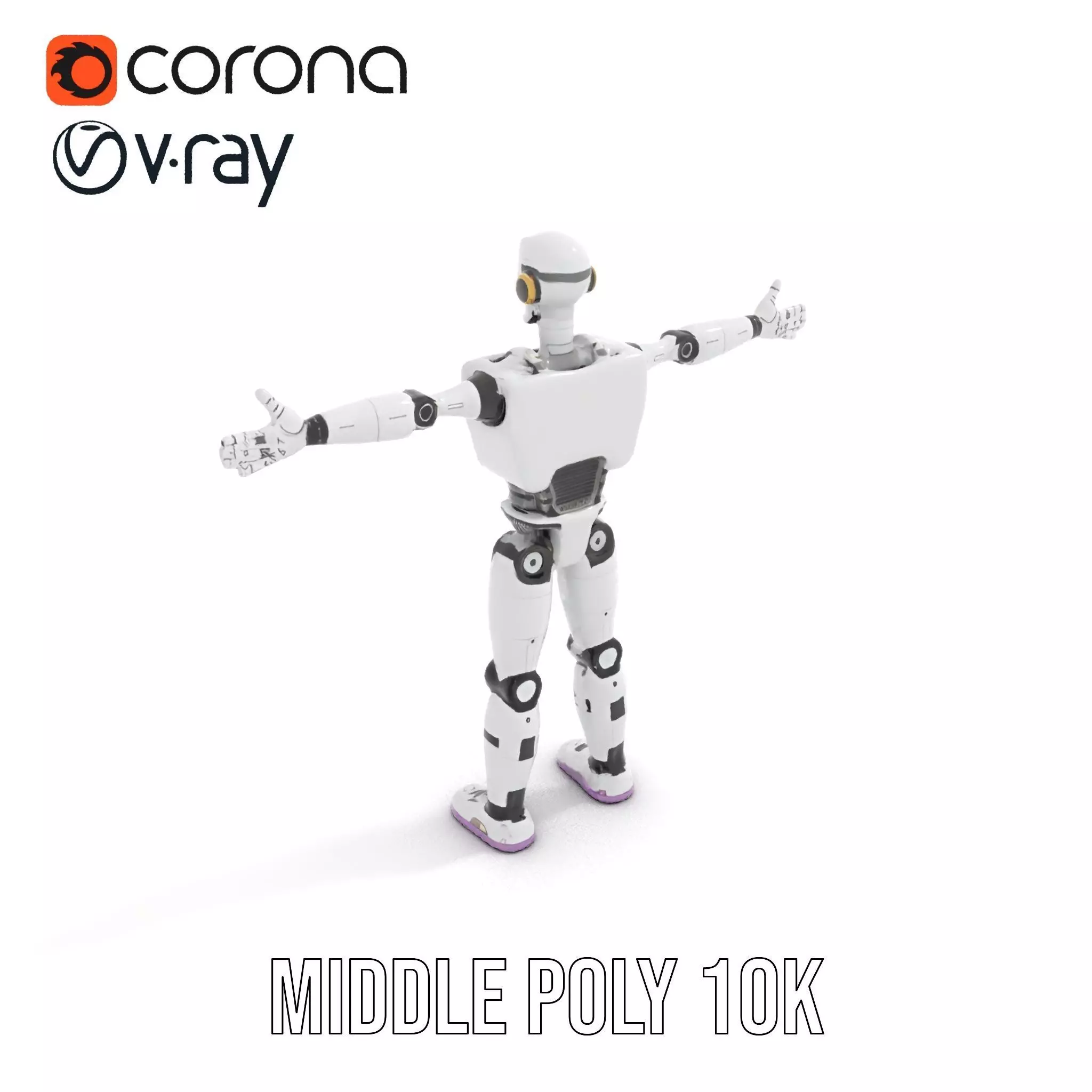 Friendly Robot Model Pack with Articulated Limbs Low-poly 3D model_6