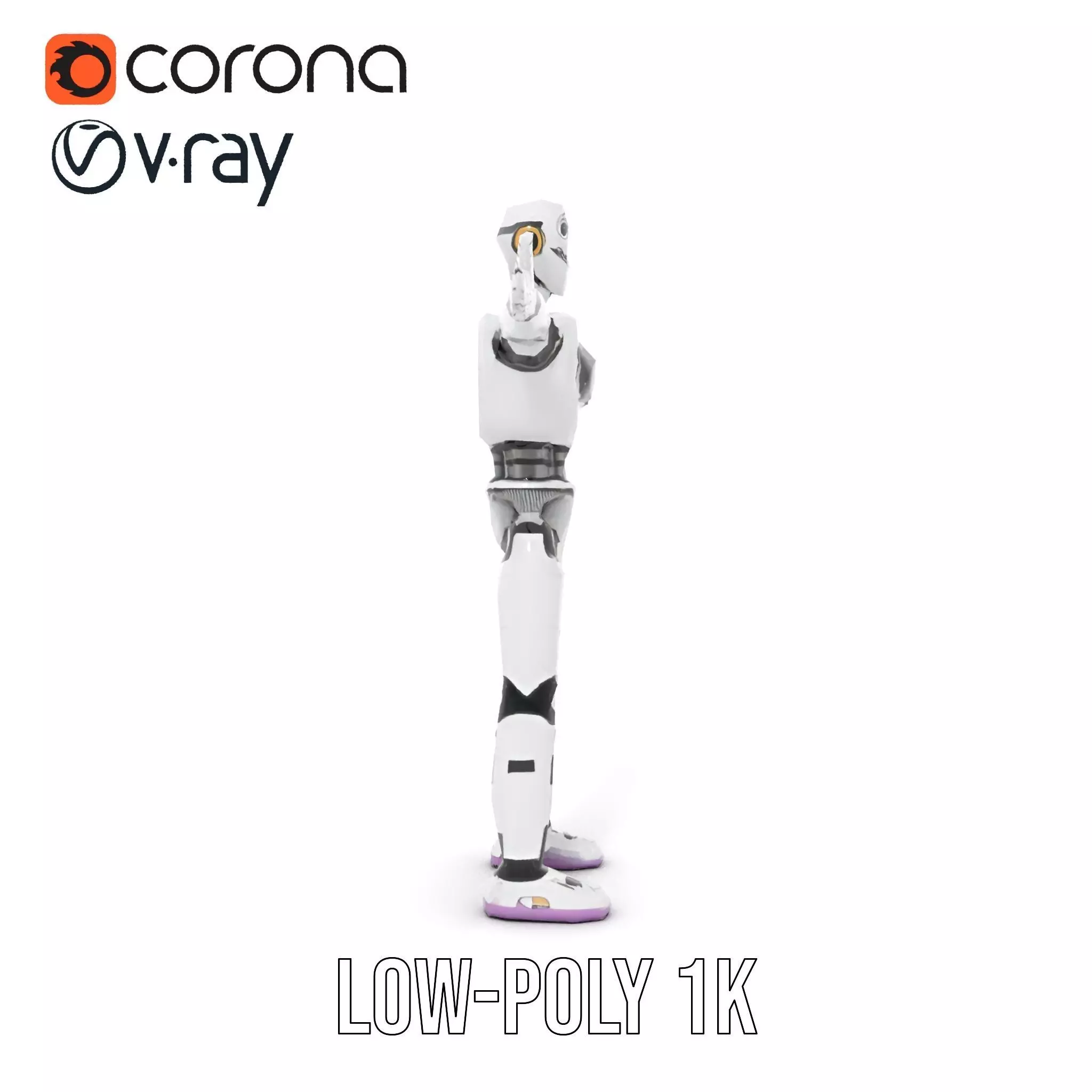 Friendly Robot Model Pack with Articulated Limbs Low-poly 3D model_19