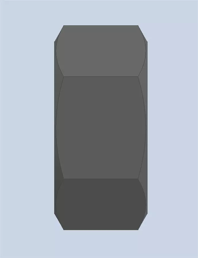 Hexagonal Nut M12 3D model_4