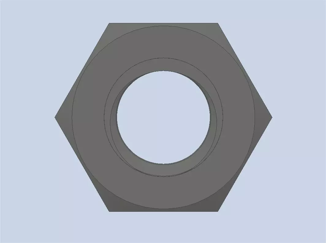 Hexagonal Nut M12 3D model_2