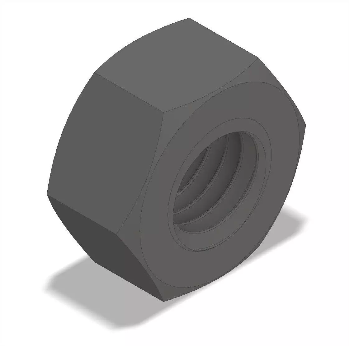 Hexagonal Nut M12 3D model_0