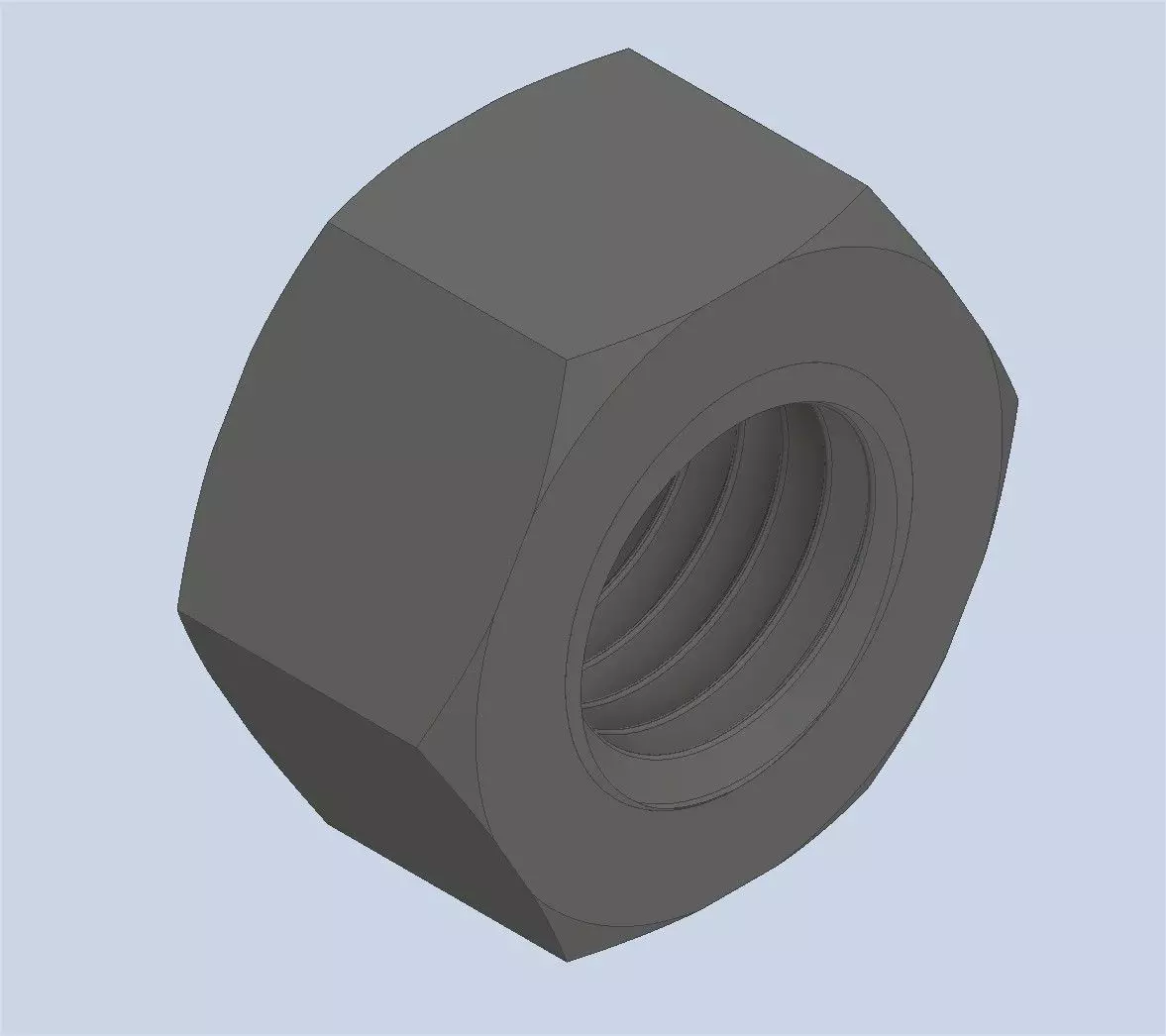 Hexagonal Nut M16 3D model_1