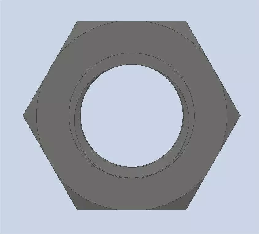 Hexagonal Nut M16 3D model_2