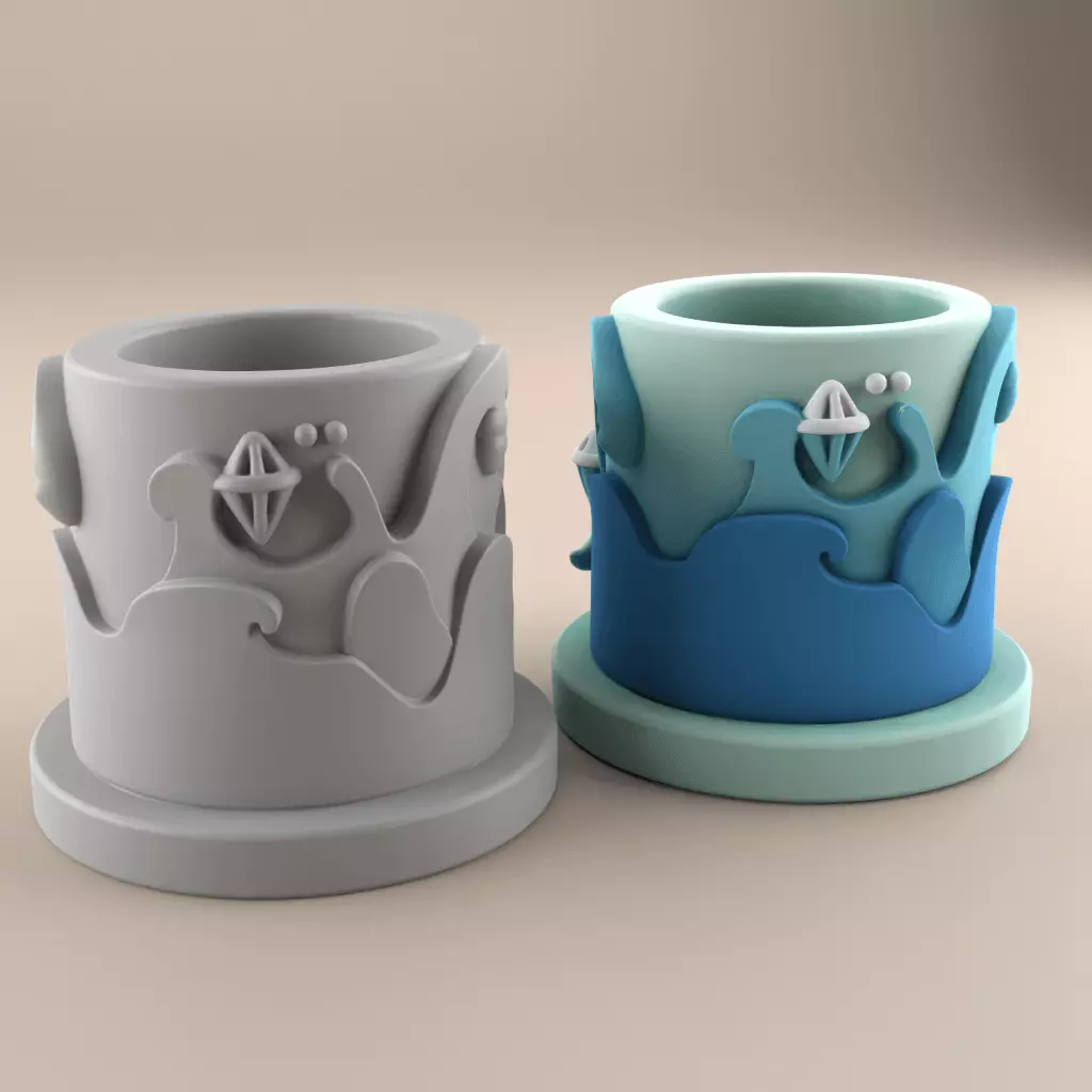 Cute Whale Ocean Planter Decor 3D Print File 3D print model_2