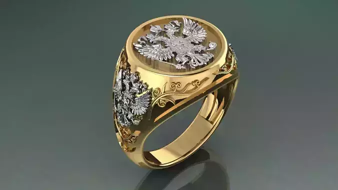Engraved Signet Ring - Imperial Eagle 3D print model