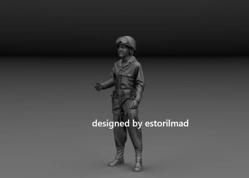 WW2 AMERICAN TANKER SHERMAN CREW v3 3D print model_1