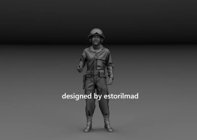 WW2 AMERICAN TANKER SHERMAN CREW v3 3D print model_0