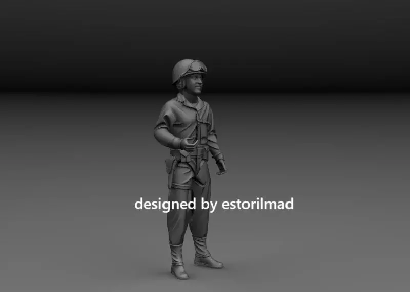 WW2 AMERICAN TANKER SHERMAN CREW v3 3D print model_2