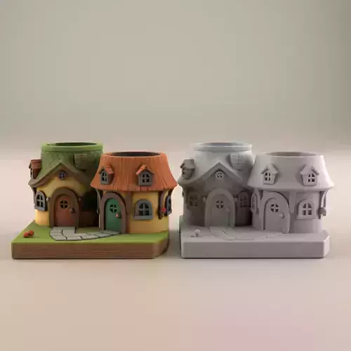 Whimsical Fairy House Planter and Organizer STL 3D Print 