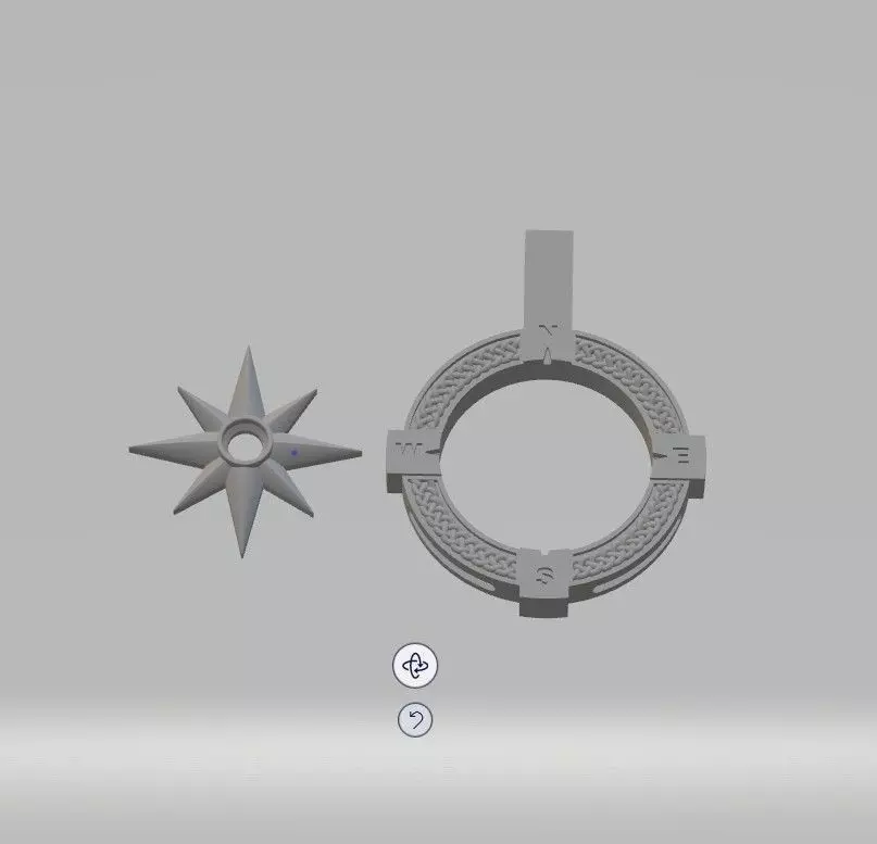 Compass pendant  3D print model_7