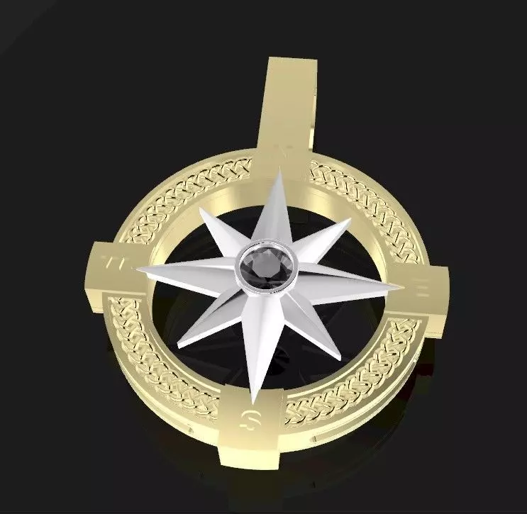 Compass pendant  3D print model_0