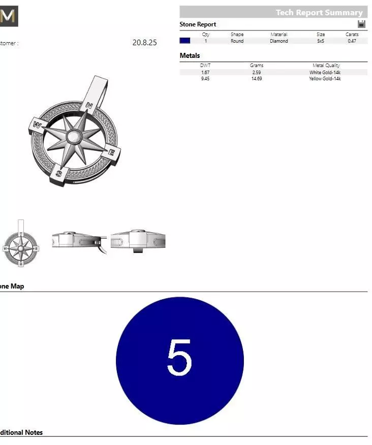 Compass pendant  3D print model_5