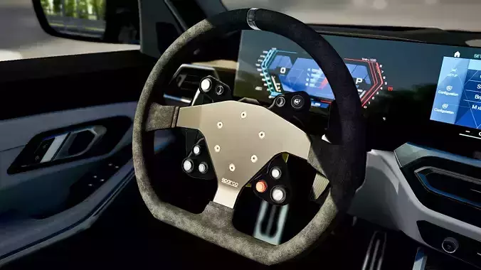 BMW Race Steering Wheel 3D model