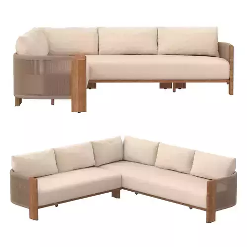 Striata Teak Left-Arm L-Sectional