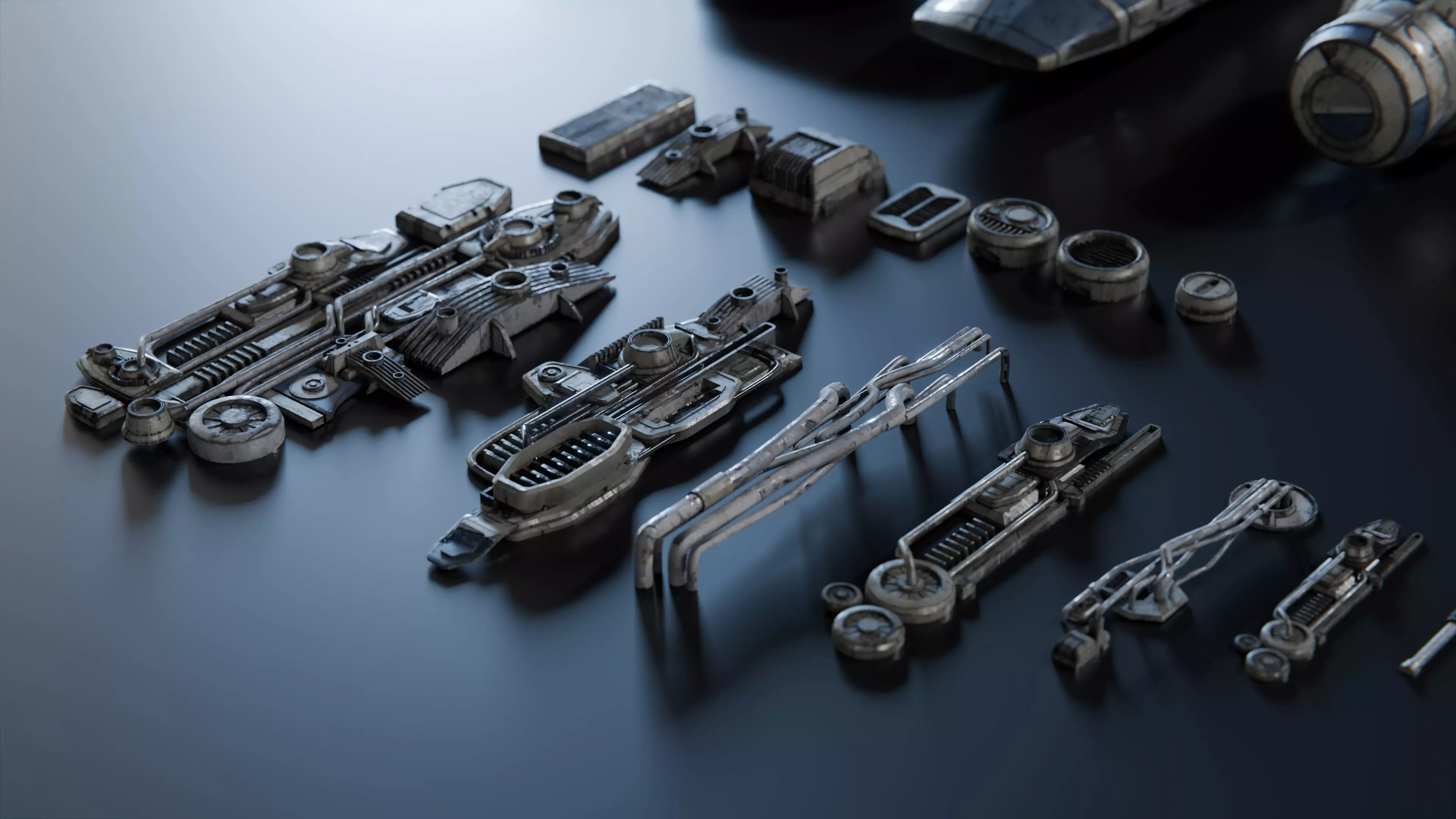 Nebula - Spaceship - 3D Collection - Kitbash Asset Pack Low-poly 3D model_6