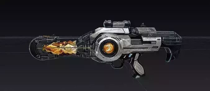 High-Detail Sci-Fi Plasma Rifle 3D Model