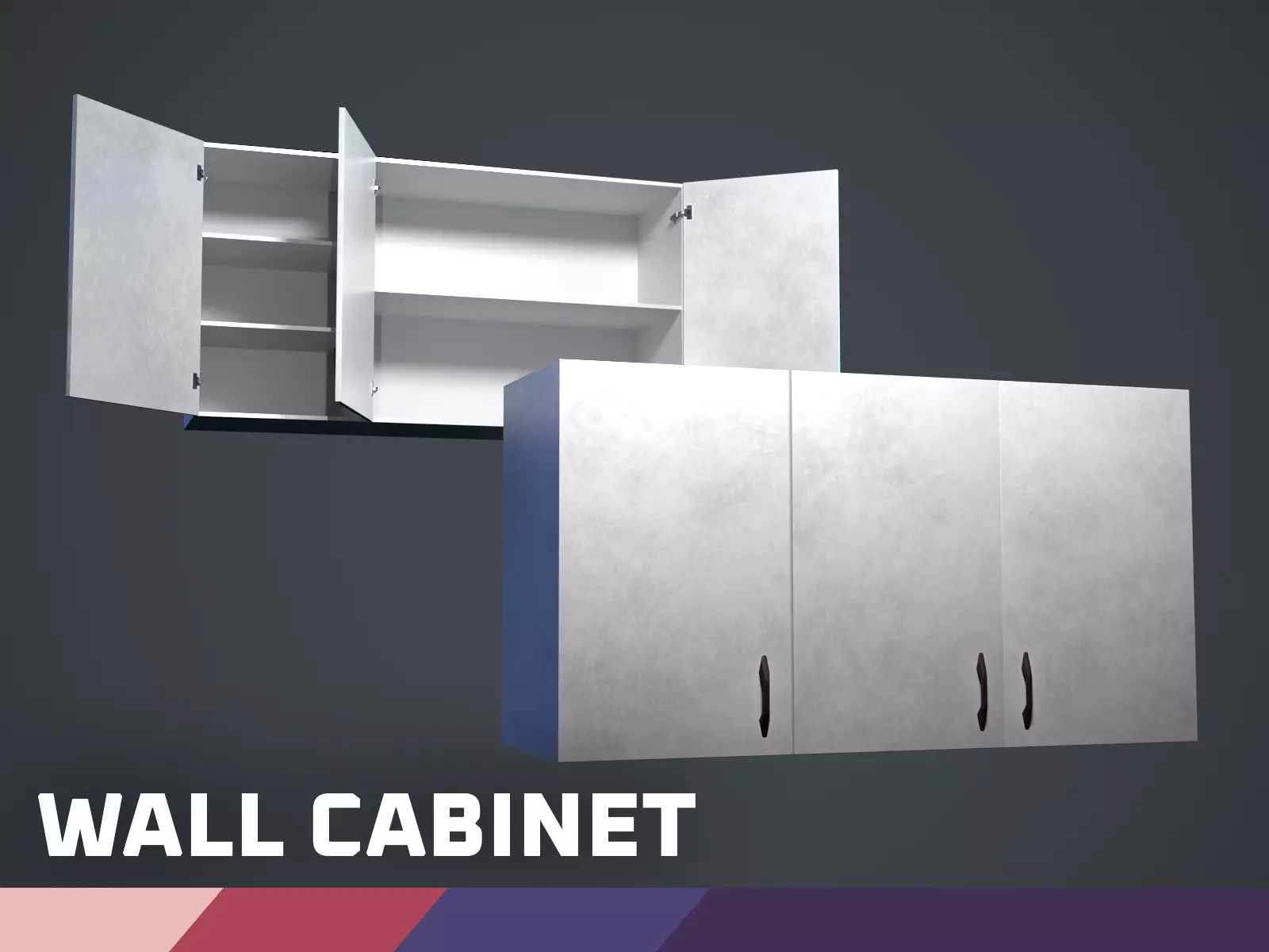Wall Cabinet Low-poly 3D model_0