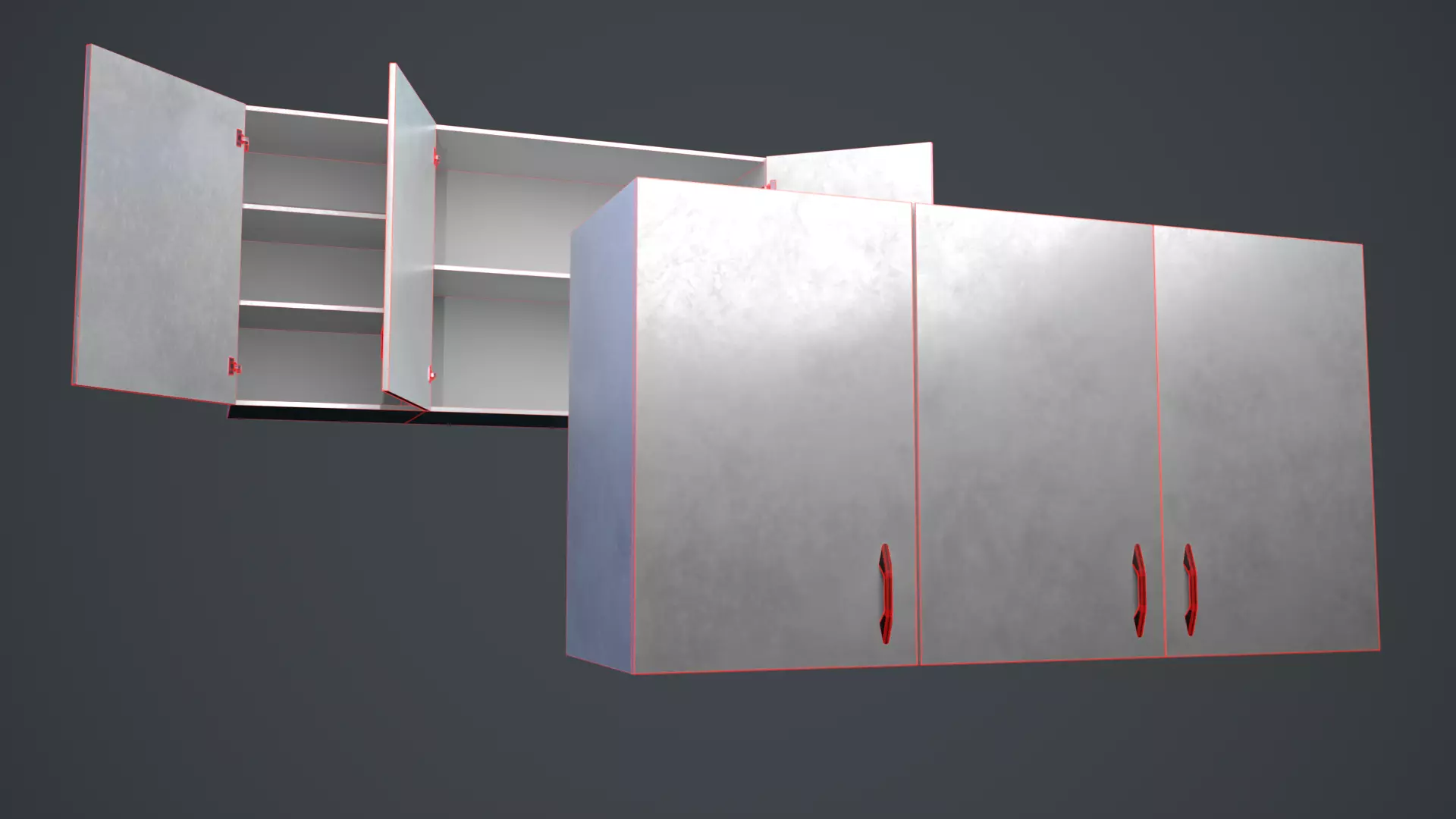 Wall Cabinet Low-poly 3D model_13