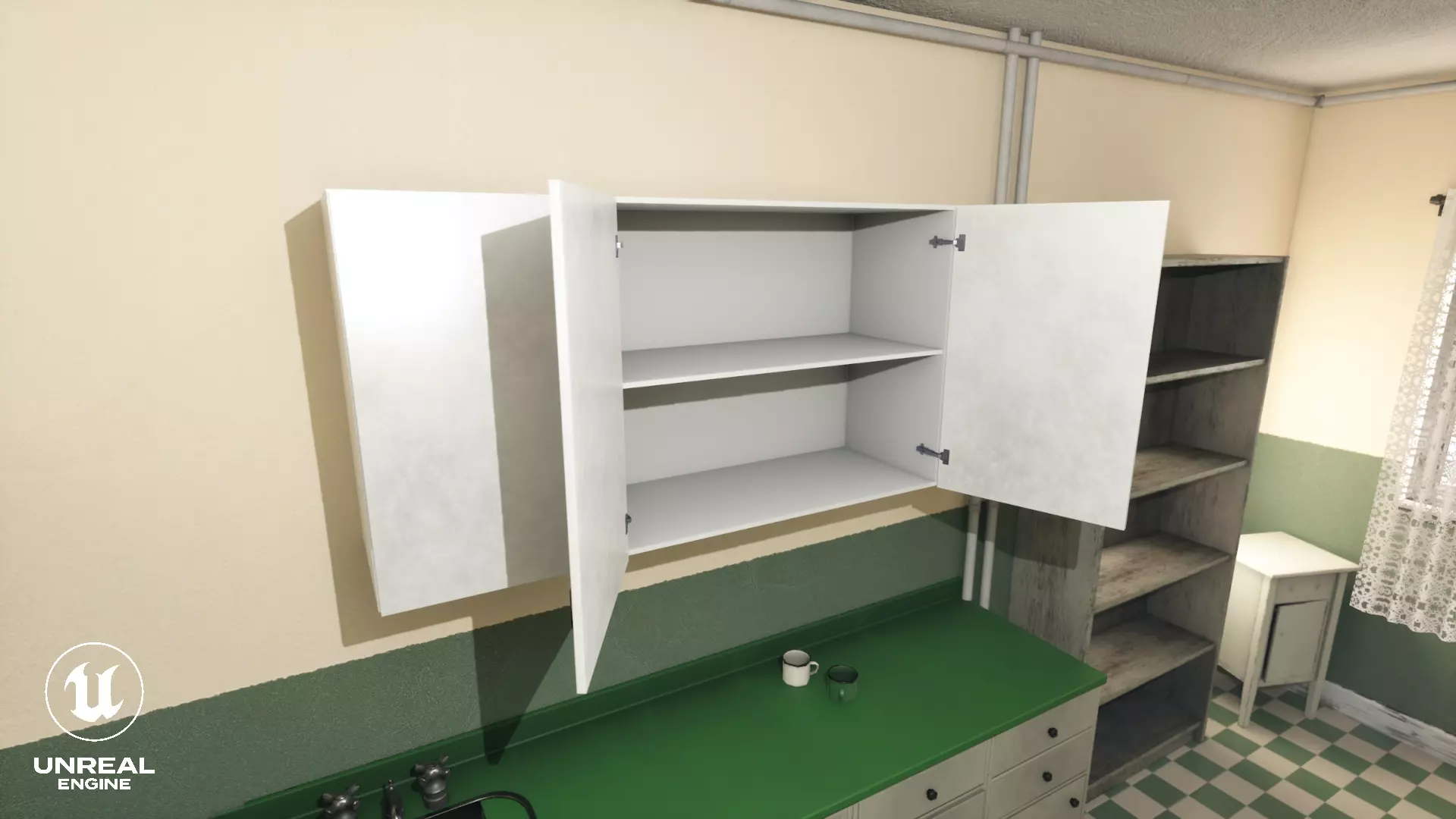 Wall Cabinet Low-poly 3D model_3