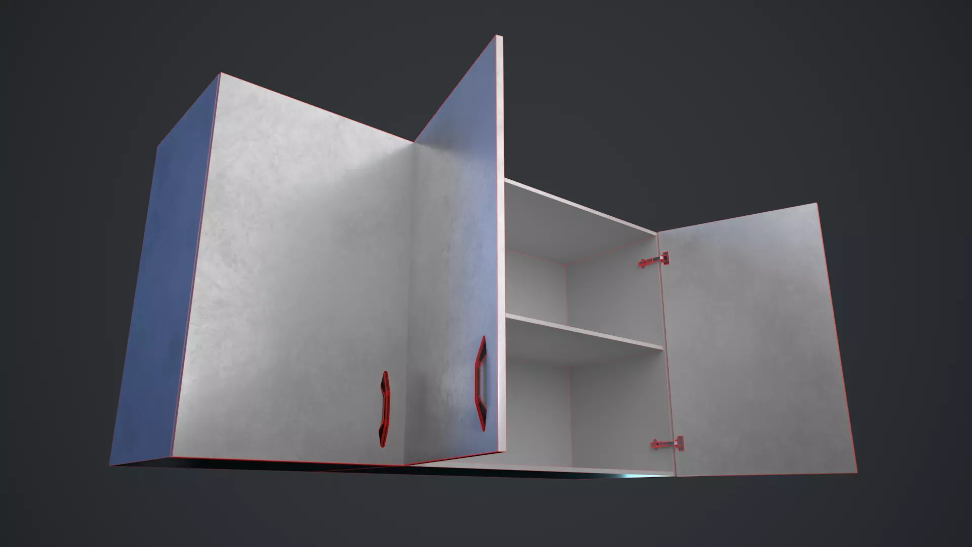 Wall Cabinet Low-poly 3D model_12