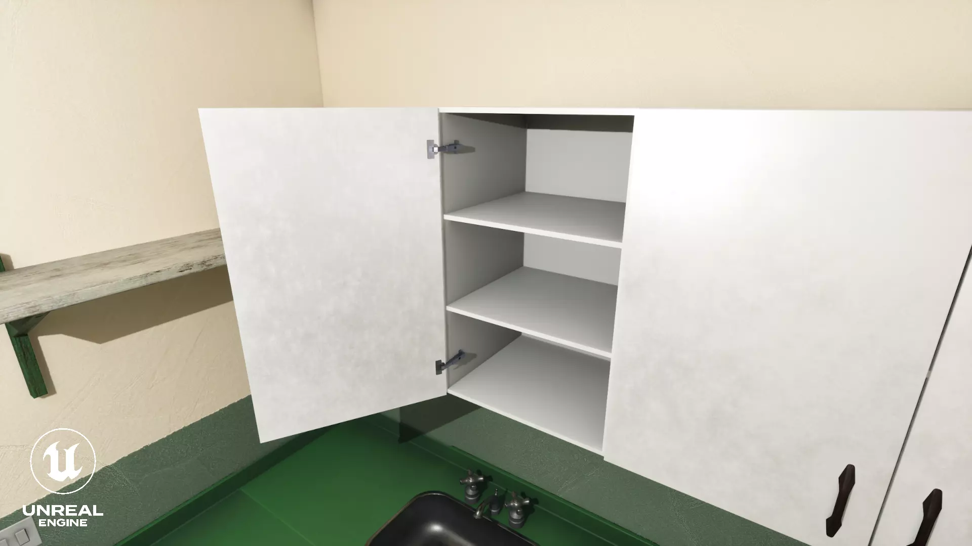 Wall Cabinet Low-poly 3D model_5