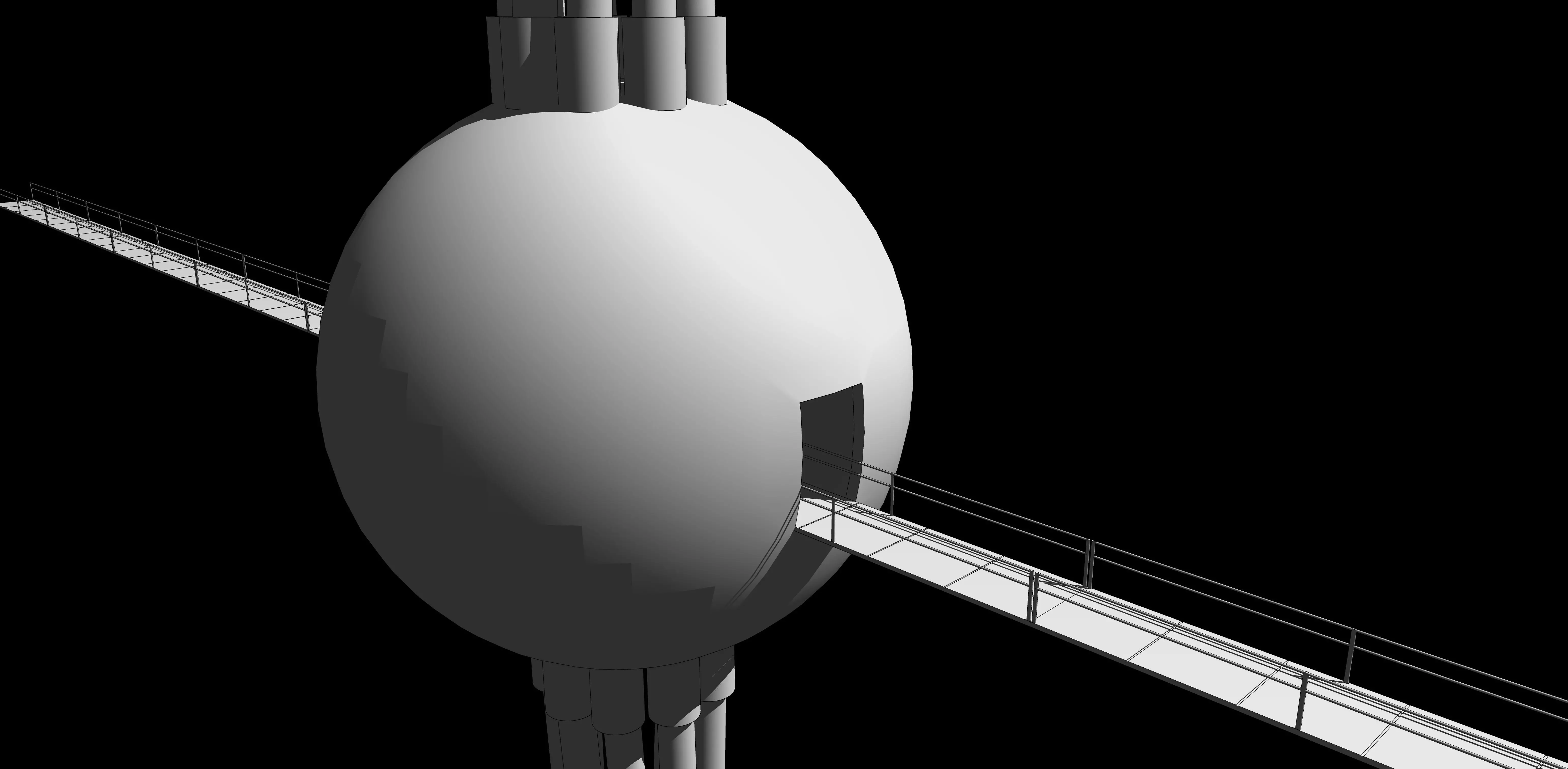 Central core of the laboratory Low-poly 3D model_1