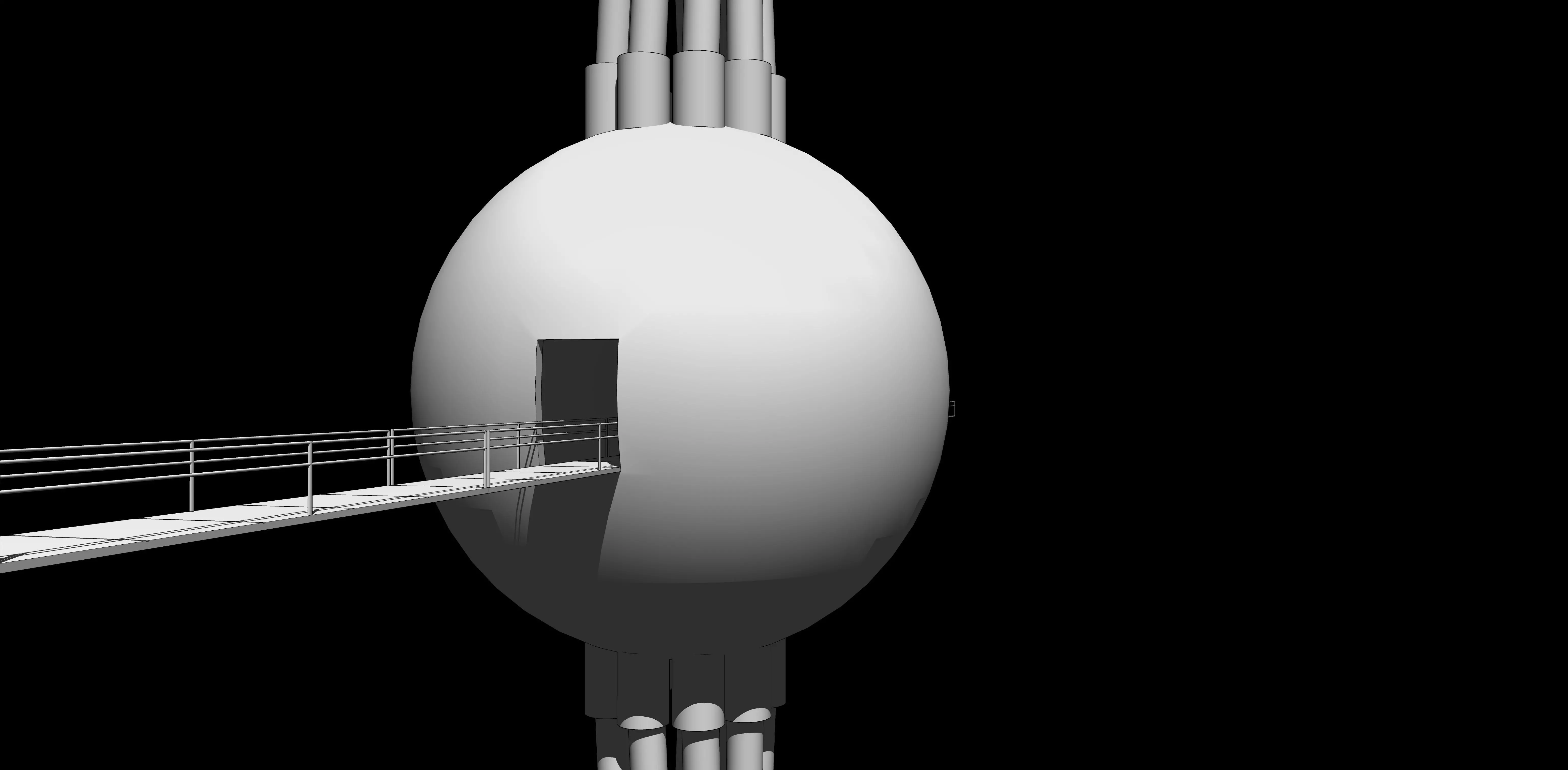 Central core of the laboratory Low-poly 3D model_5