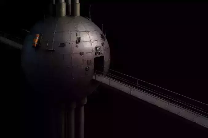 Central core of the laboratory Low-poly 3D model