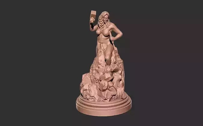 Self sculpting woman self made 3D print model