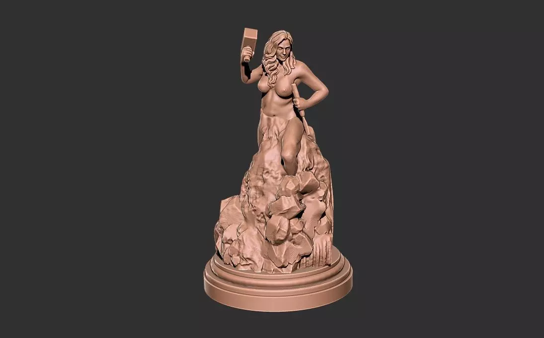 Self sculpting woman self made 3D print model_0