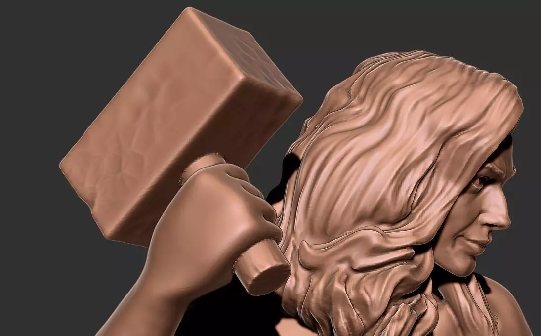 Self sculpting woman self made 3D print model_4