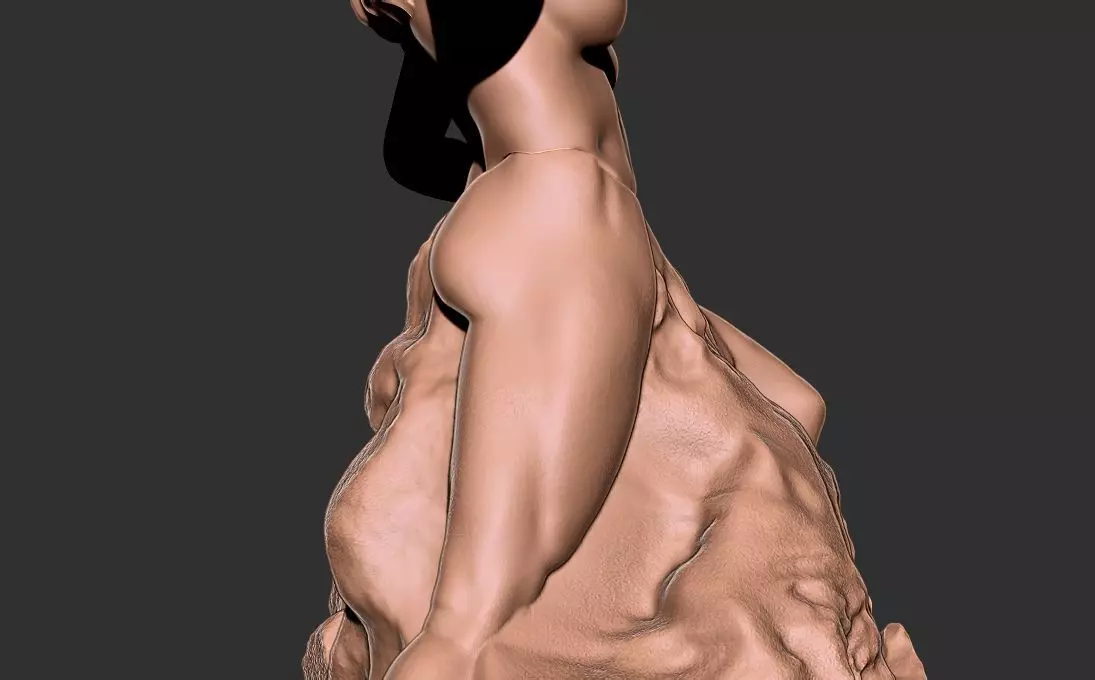 Self sculpting woman self made 3D print model_6
