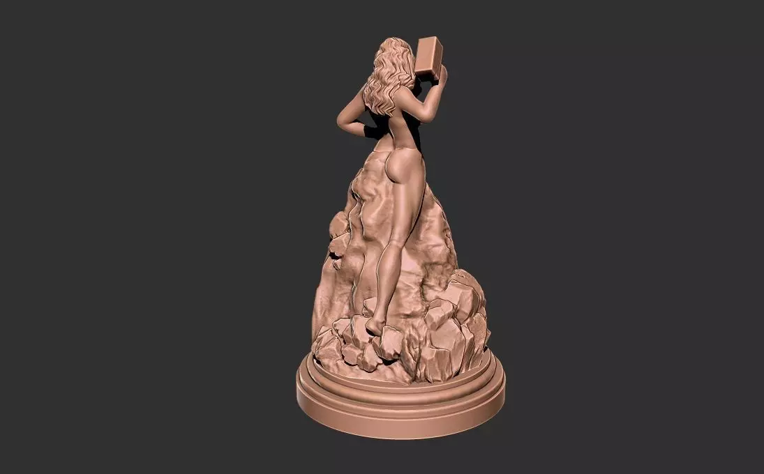 Self sculpting woman self made 3D print model_2