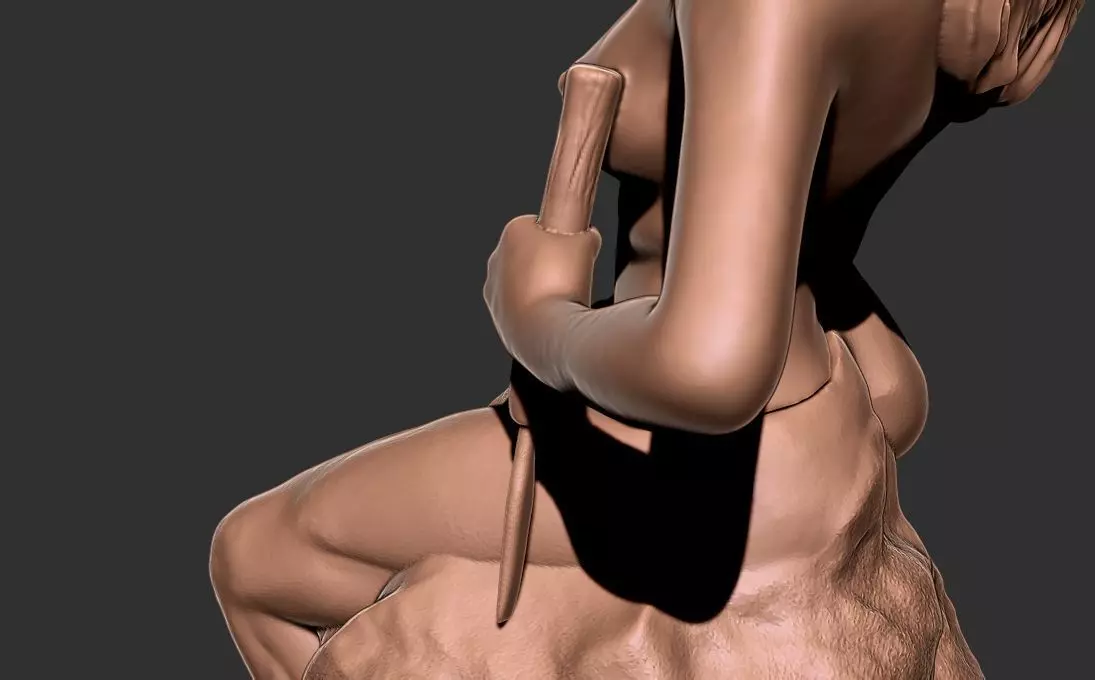 Self sculpting woman self made 3D print model_5