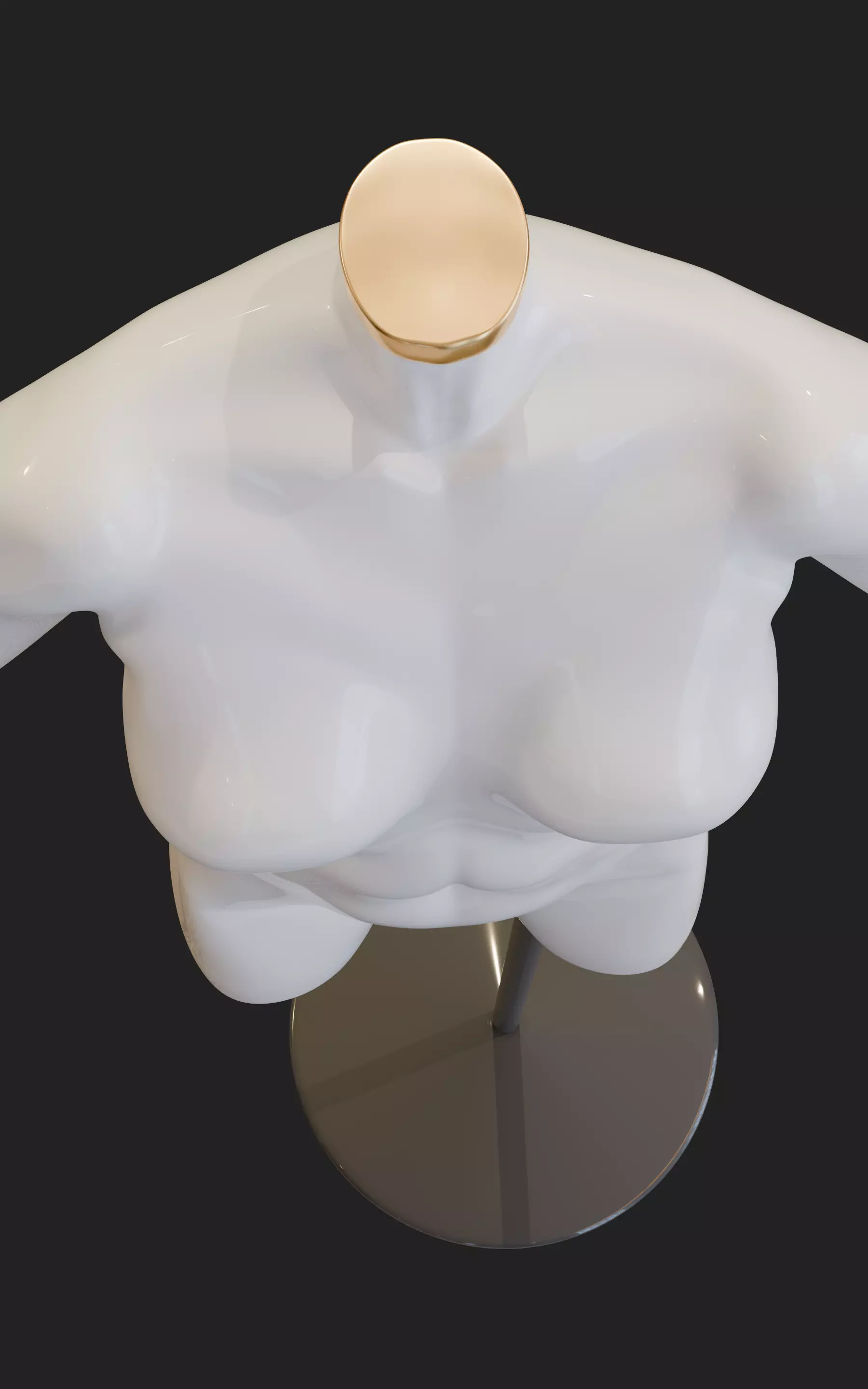Stylized Female Fitting Dummy Low-poly 3D model_12