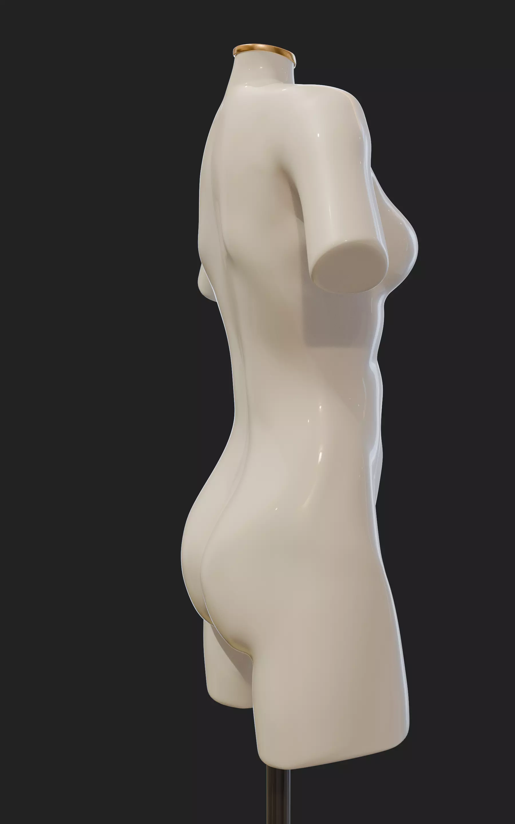 Stylized Female Fitting Dummy Low-poly 3D model_9