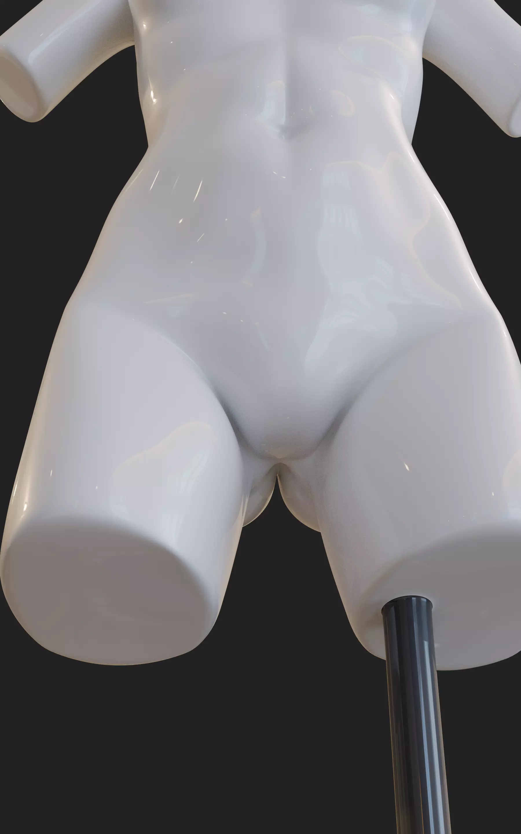 Stylized Female Fitting Dummy Low-poly 3D model_14