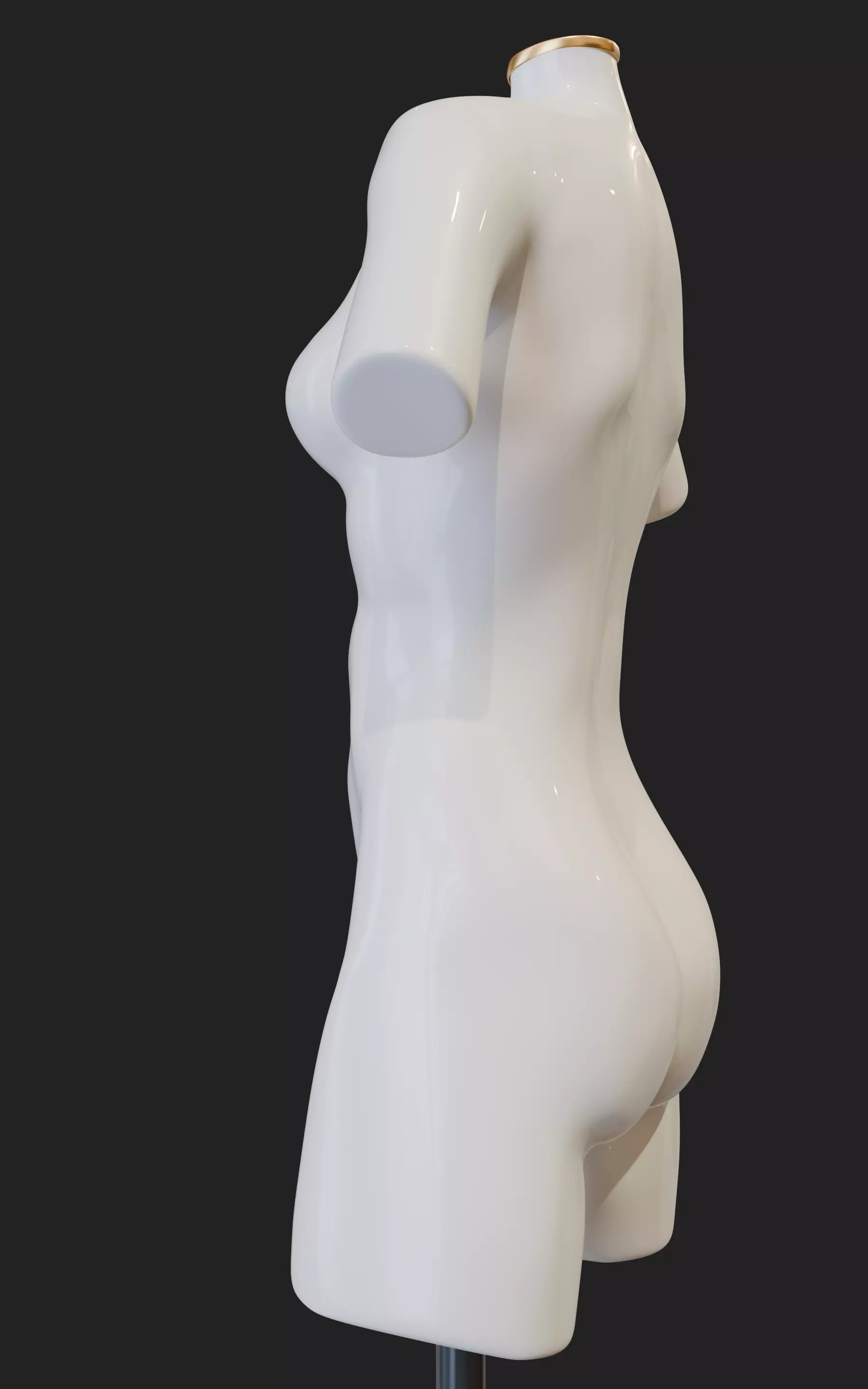 Stylized Female Fitting Dummy Low-poly 3D model_7