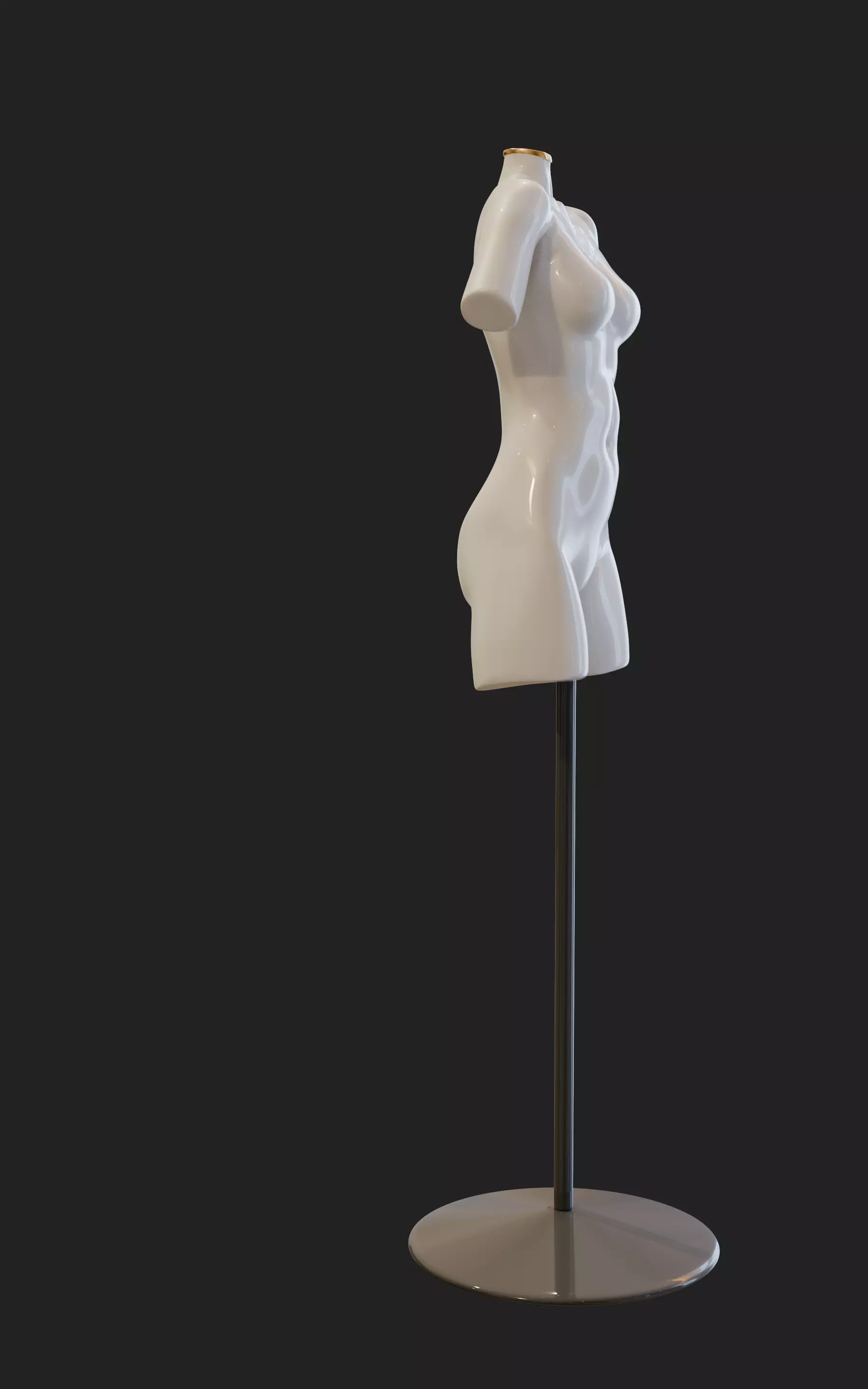 Stylized Female Fitting Dummy Low-poly 3D model_4
