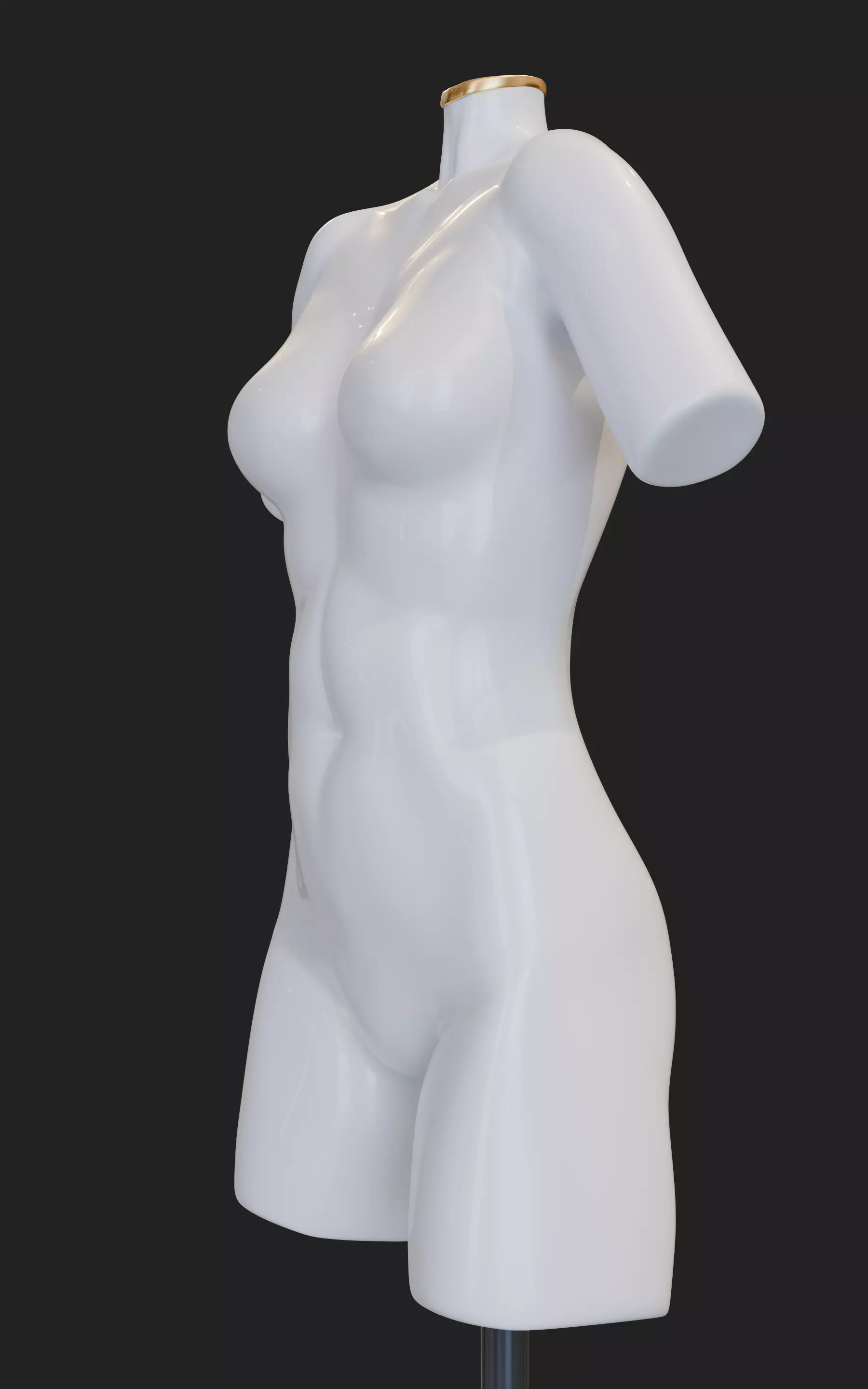 Stylized Female Fitting Dummy Low-poly 3D model_6