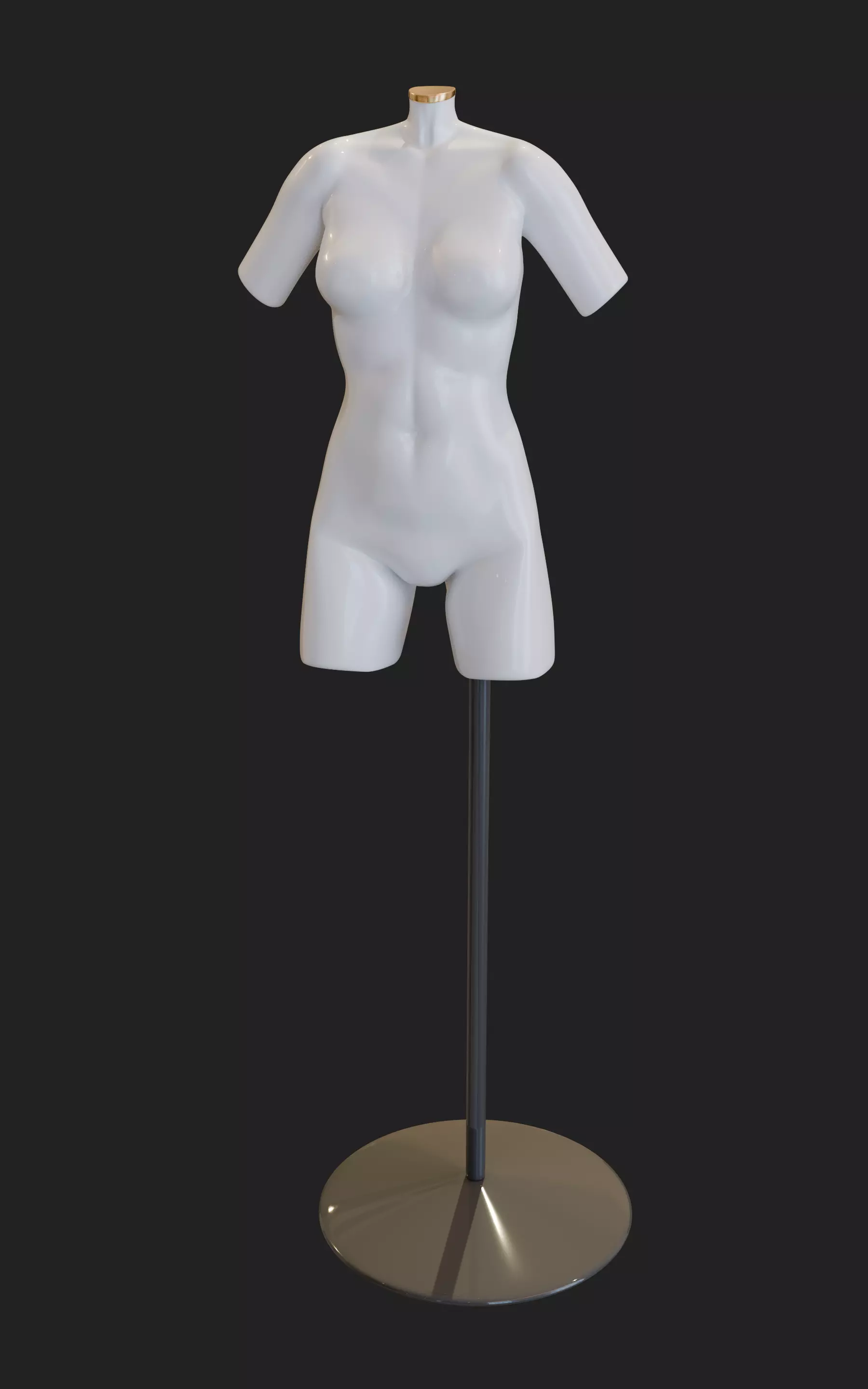 Stylized Female Fitting Dummy Low-poly 3D model_0