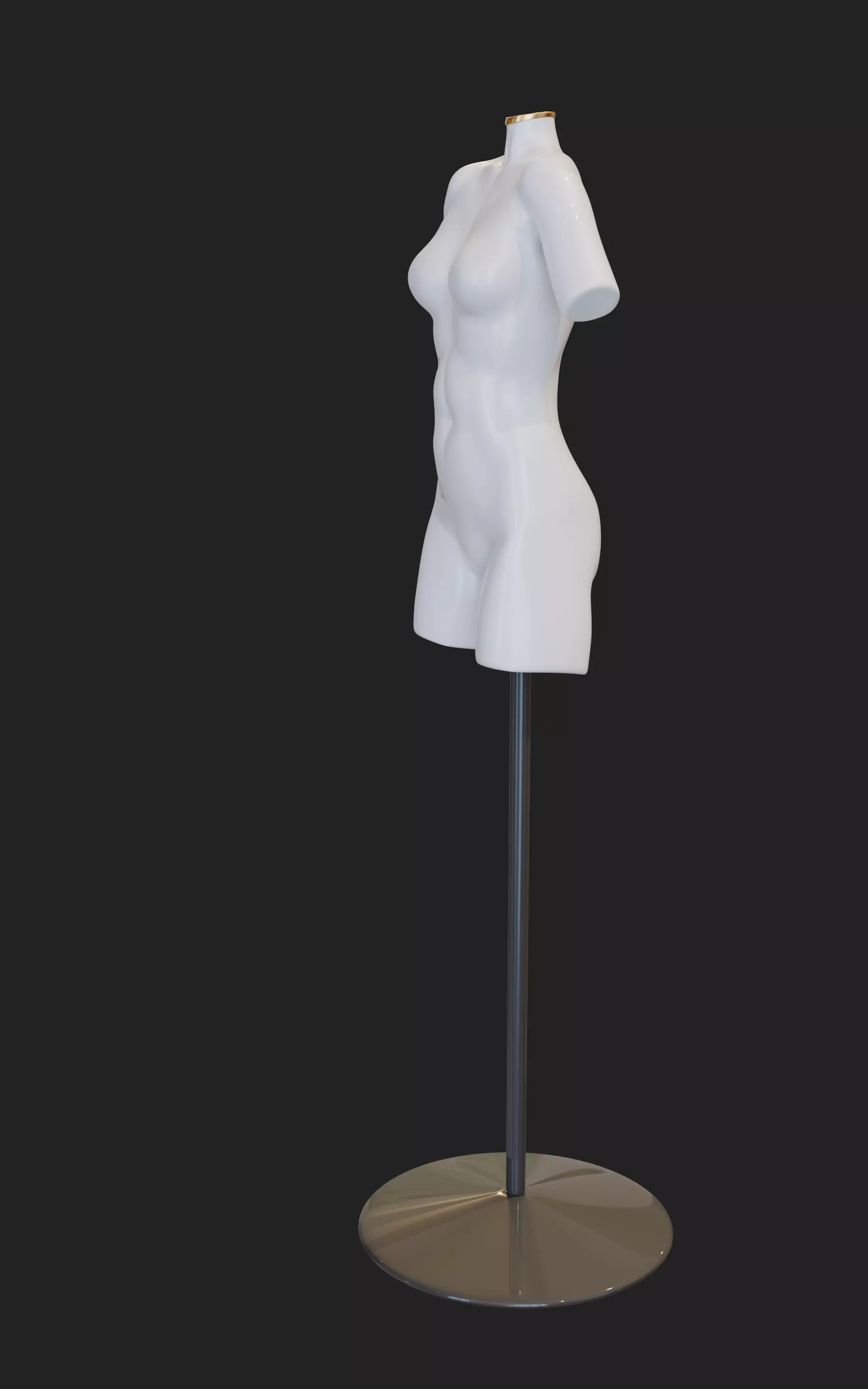 Stylized Female Fitting Dummy Low-poly 3D model_1