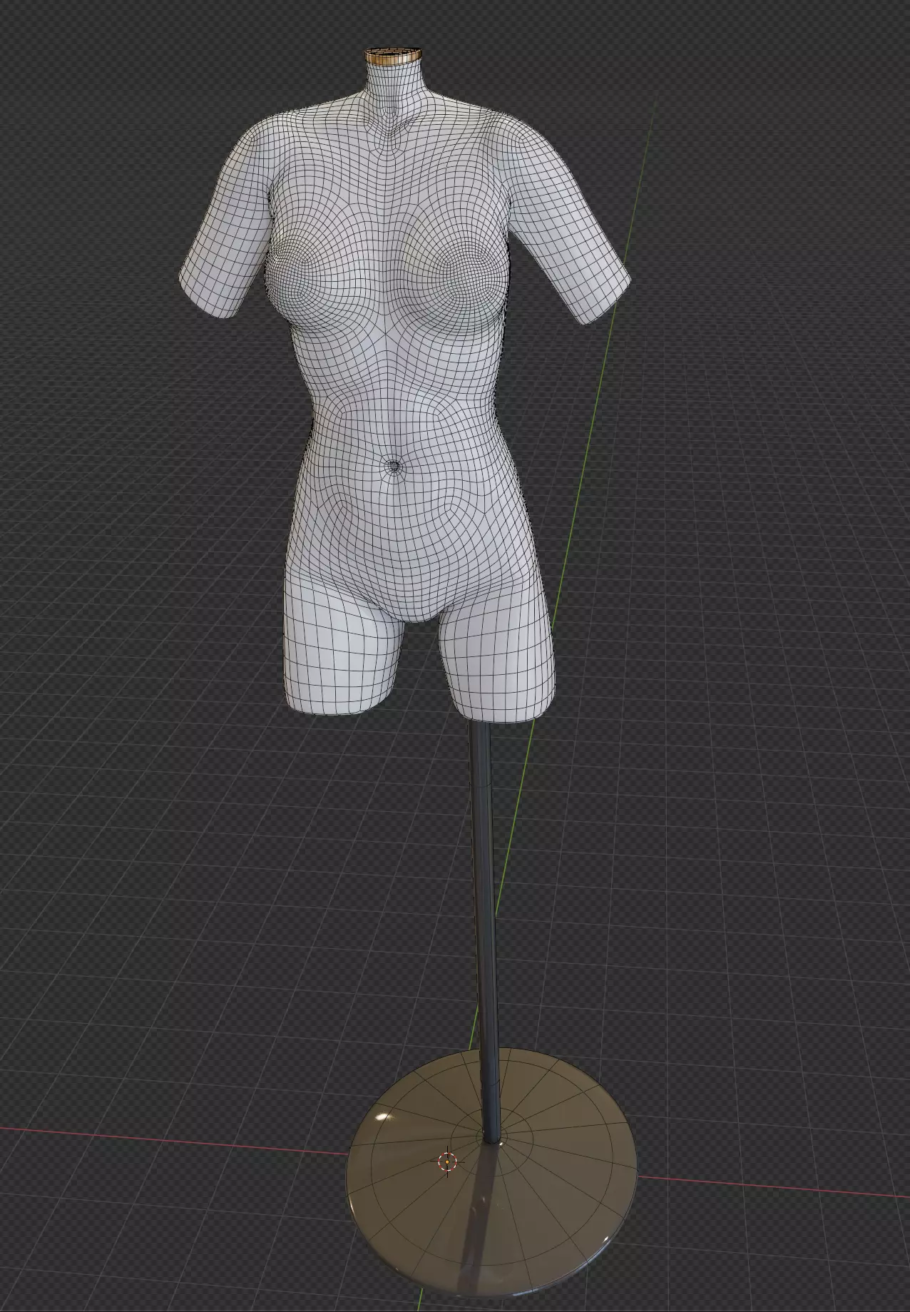 Stylized Female Fitting Dummy Low-poly 3D model_24
