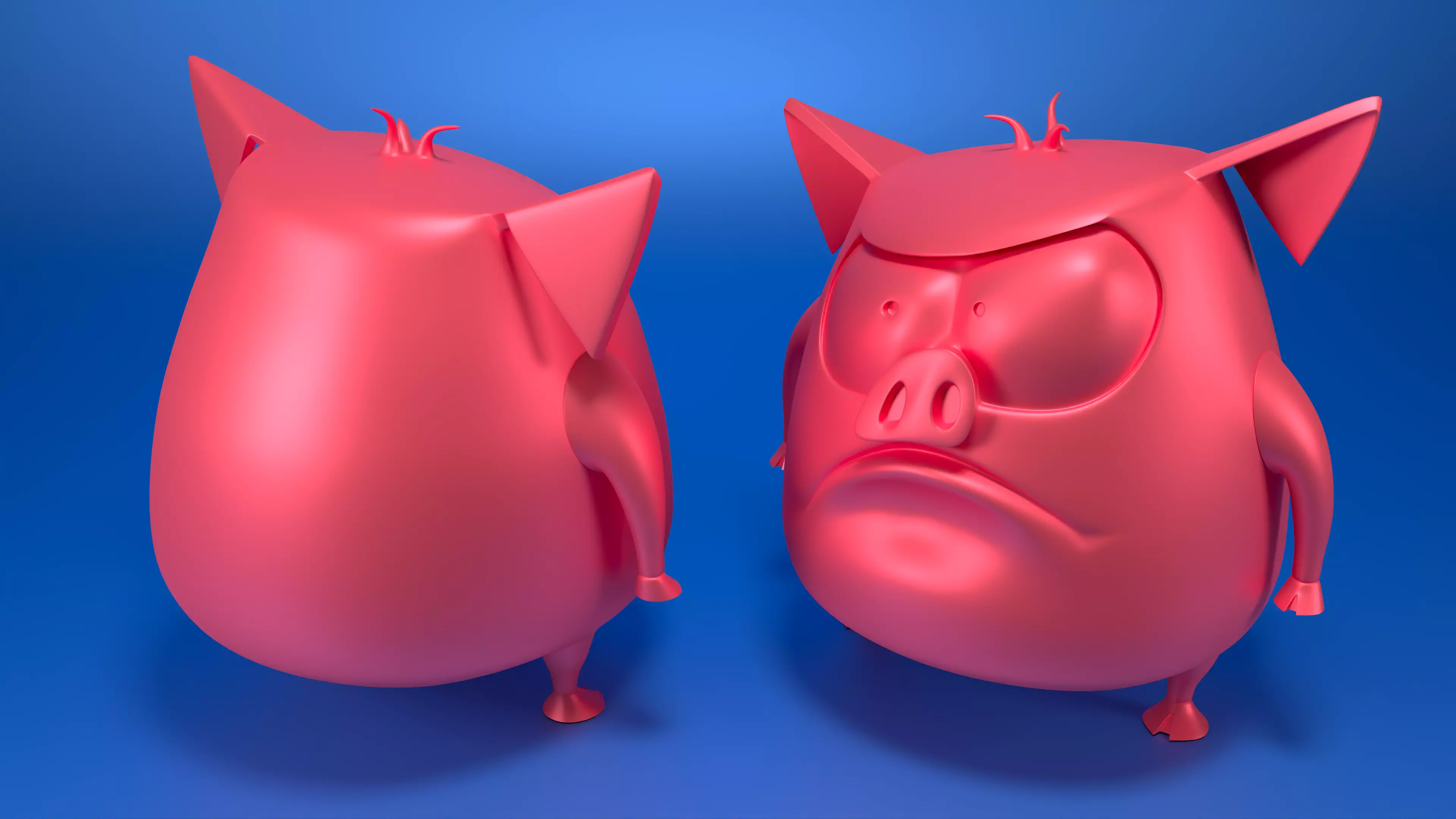 Cartoon Pig 3D print model_2