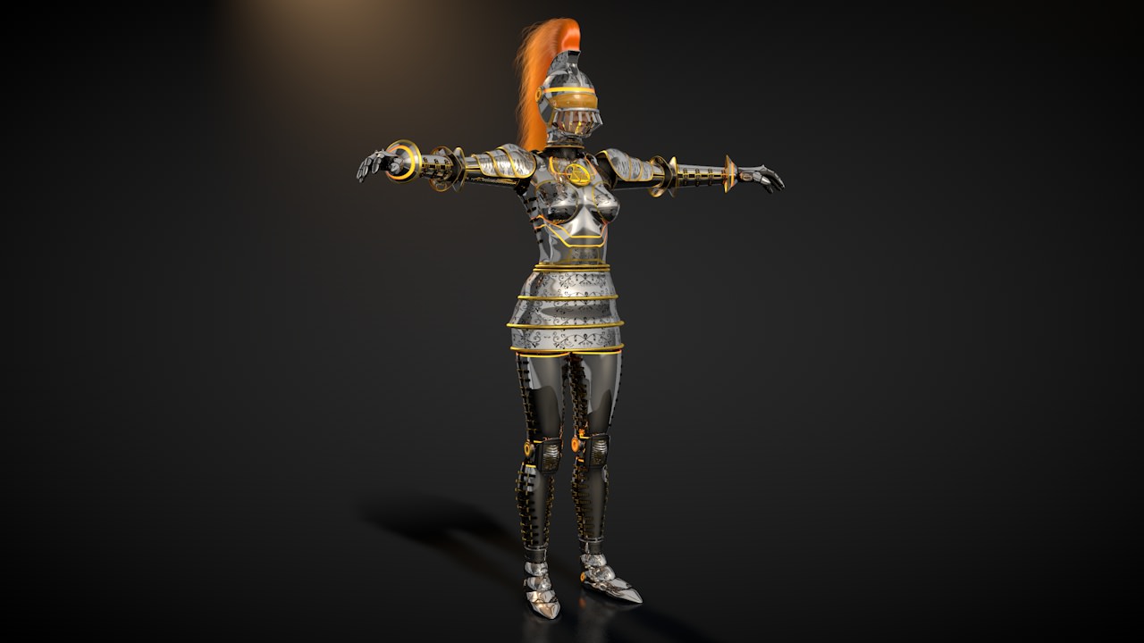 Warrior woman  Free 3D model_1