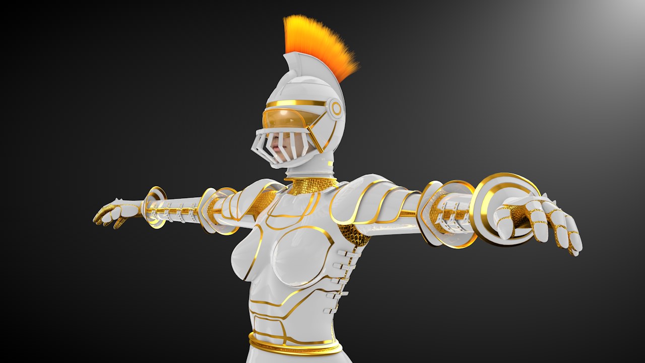Warrior woman  Free 3D model_11