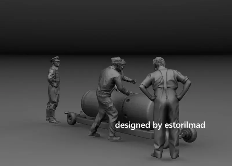 WW2 BRITISH CREW PACK RAF LOGISTICS MAINTENANCE SPITFIRE v2 3D print model_3