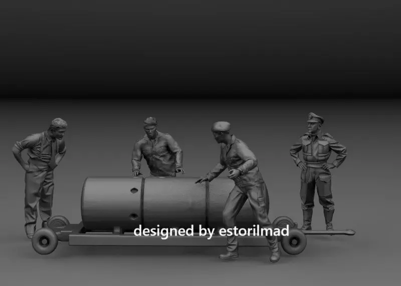 WW2 BRITISH CREW PACK RAF LOGISTICS MAINTENANCE SPITFIRE v2 3D print model_0